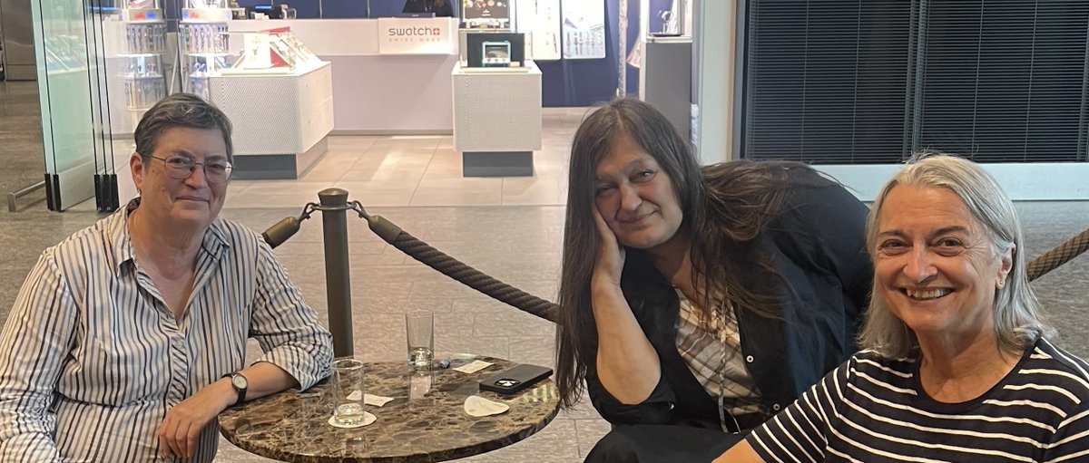 Met with #WomenInScience, Janet Hering &amp; Zeljka Budrovic, at Zurich Airport before flying home from Lindau. Talked about women in leadership. Article by Janet, Women as leaders in academic institutions: personal experience and narrative literature review doi.org/10.1515/pac-20…
