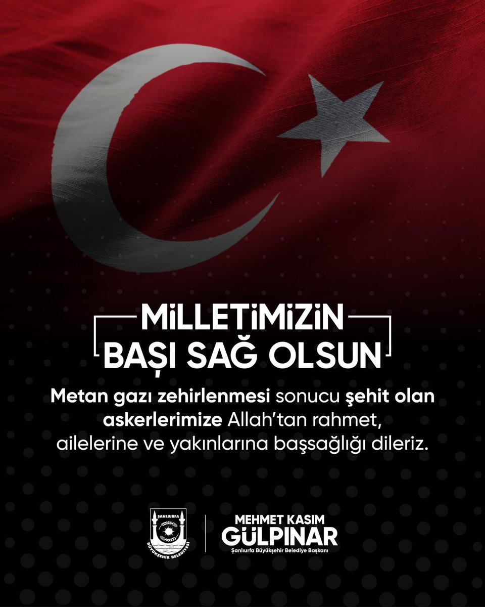 🇹🇷 Milletimizin Başı Sağ Olsun

Pençe-Kilit Harekâtı bölgesinde, 852 rakımlı tepedeki bir mağarada gerçekleştirilen arama-tarama faaliyeti sırasında metan gazına maruz kalarak şehit düşen kahraman Mehmetçiklerimize Allah’tan rahmet, ailelerine ve aziz milletimize başsağlığı