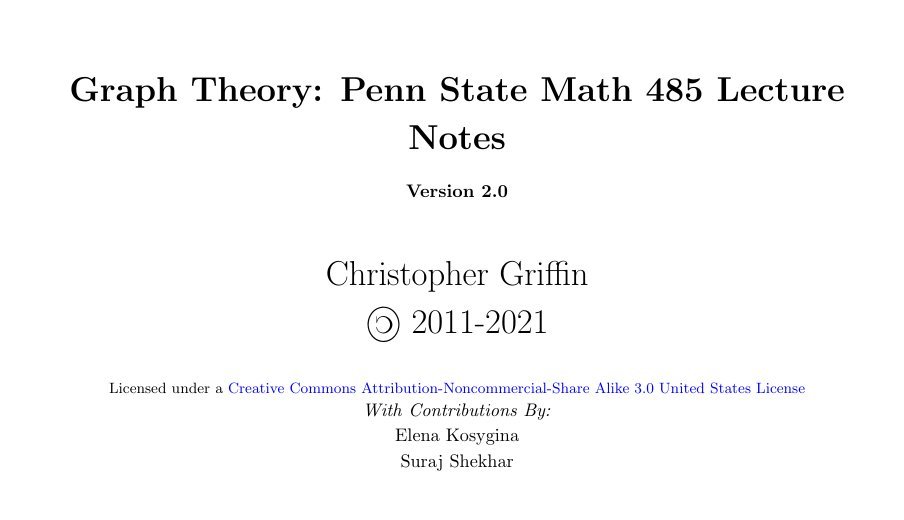 Riazi_Cafe_en's tweet photo. Penn State University's "Graph Theory" lecture notes (undergraduate level)  

PDF: https://t.co/Q1Es0wAiBs https://t.co/KKJbYfGoSV