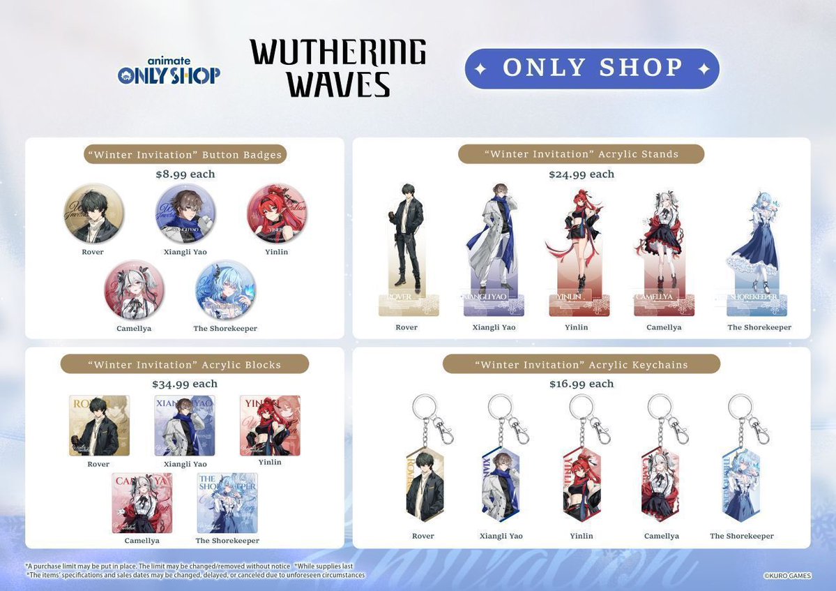 AnimateUSA's tweet image. #AX2025 LAST DAY🎊
The animate Group Booth (#SH504) is open and stocked with tons of exclusive anime goods🎉🎉
Start your day with us—we're ready for you ✨
#WutheringWaves #WuWa #鳴潮