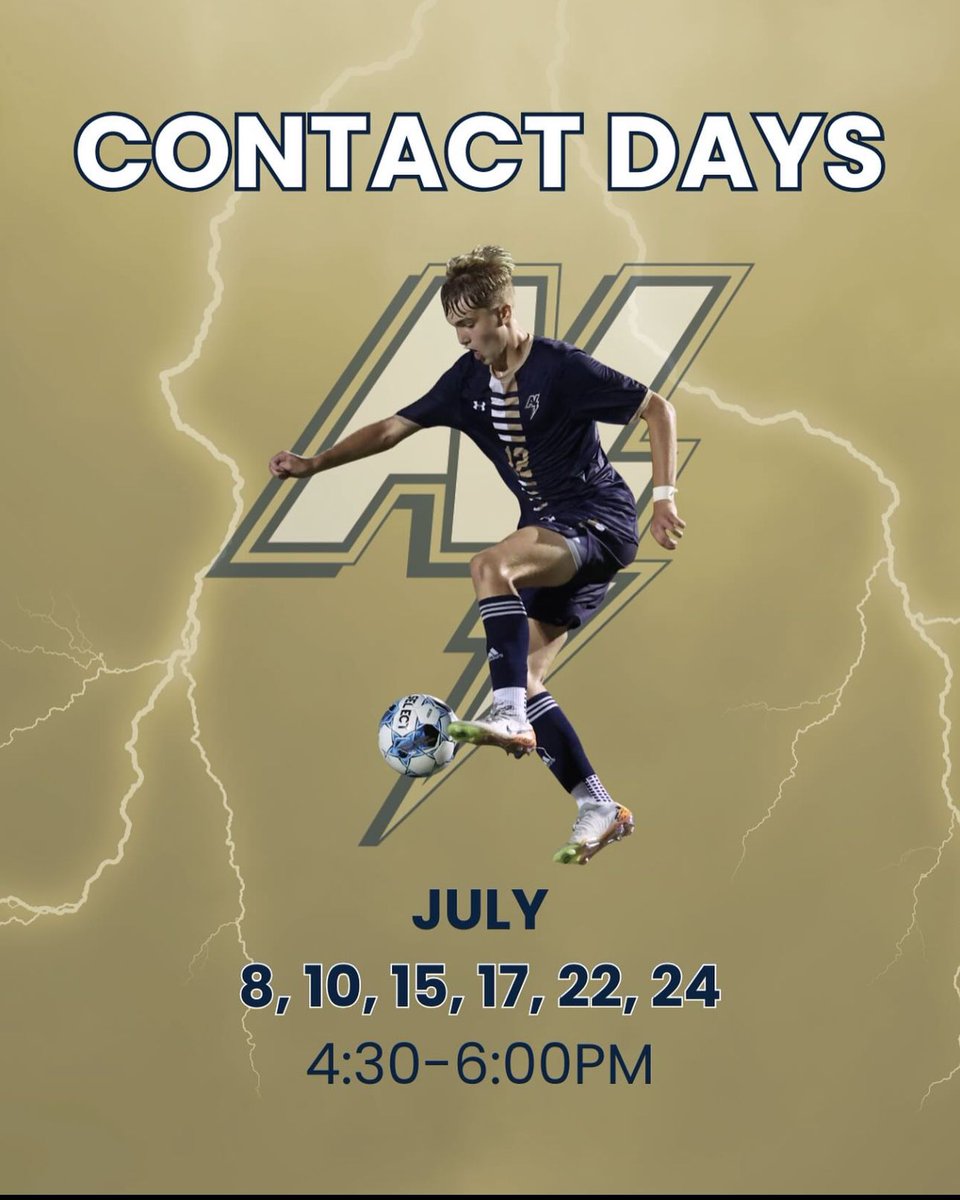 Repost from anorthboyssoccer: Our contact days are set! Interested in playing for the Lightning this year? Make sure you’re getting to some of these dates. We’re excited for a great season 😎