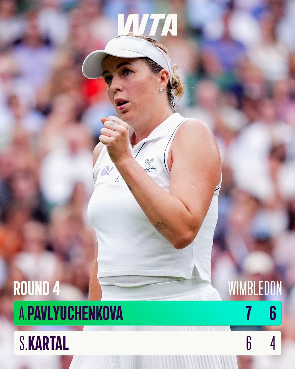 Anastasia Pavlyuchenkova, 2016’dan bu yana ilk kez #Wimbledon’da çeyrek finalde!

Ana tabloda kalan son Britanyalı Sonay Kartal’ı 7-6 6-4 ile yenen Pavlyuchenkova, 9 yıl sonra çeyrek finale geri dönüyor 💫