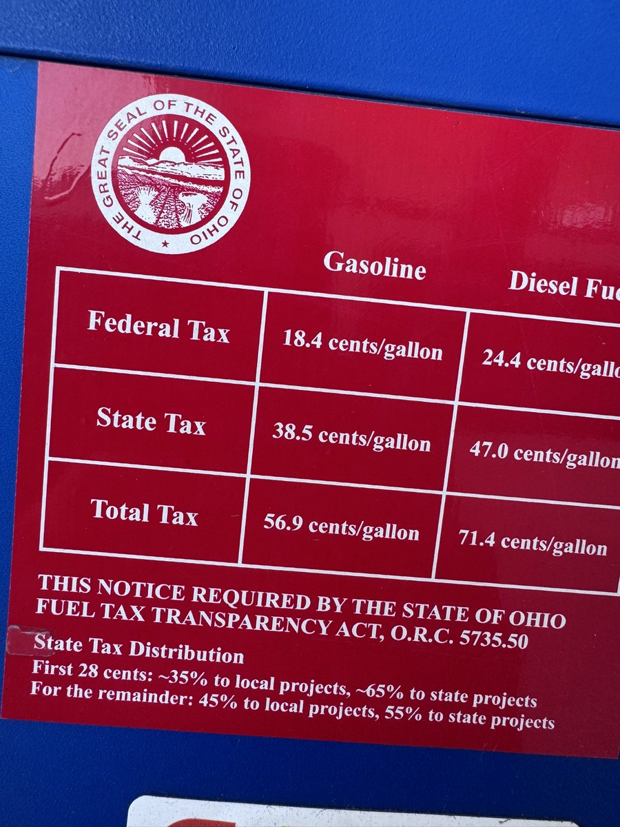peterhanscom's tweet image. Love these stickers on the Ohio pumps. More taxing transparency everywhere, please.