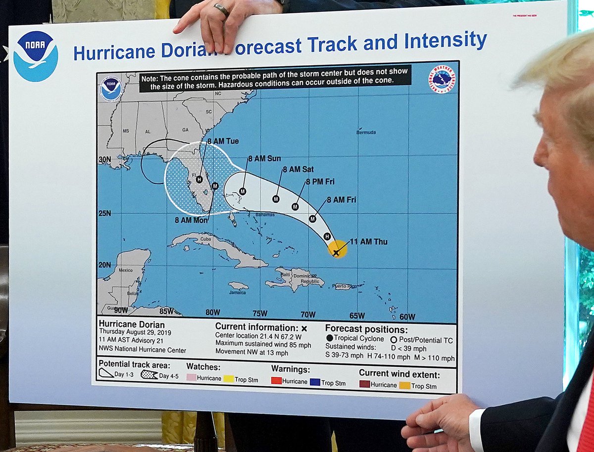 Crazy that the NOAA contradicted a Trump tweet six years ago so now that means we don’t know the weather
