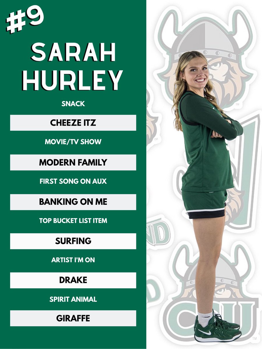 Cleveland State Women's Basketball (@csu_wbasketball) on Twitter photo π£ Get to Know the Vikes!
Meet Sarah Hurley! π #9 from Ontario, Canada. π¨π¦ π£ Get to Know the Vikes!
Meet Sarah Hurley! π #9 from Ontario, Canada. π¨π¦