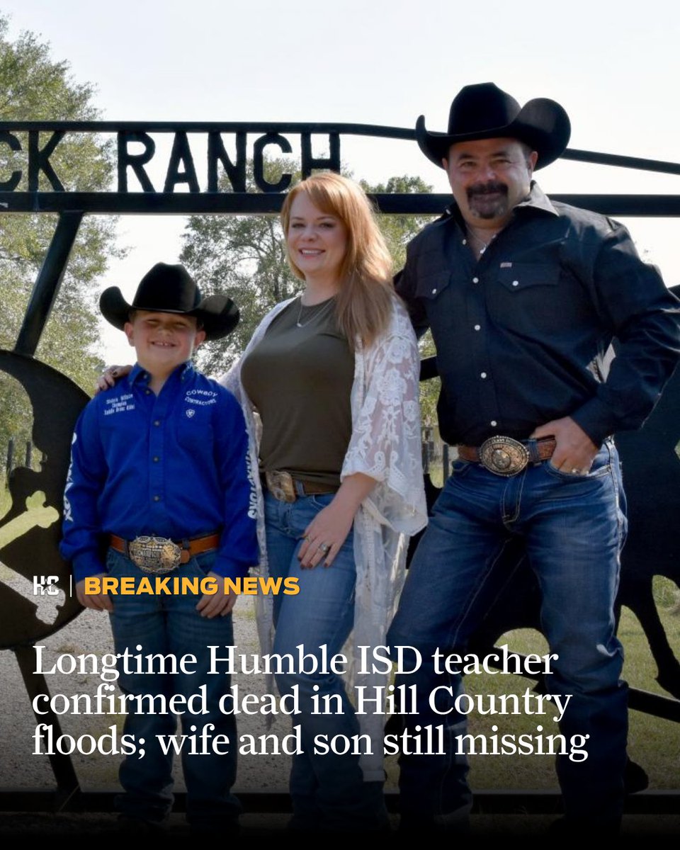 Jeff Wilson, who taught at Kingwood Park and Humble High Schools at Humble ISD for 30 years, is among those dead in the wake of the Hill Country floods. He was in the area with his wife, Amber Wilson, and 12-year-old son, Shiloh. The school district said Amber and Shiloh are