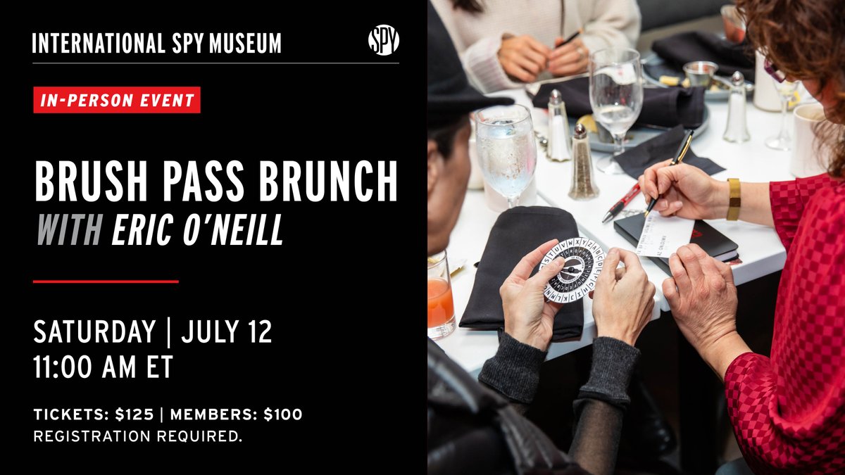 IntlSpyMuseum's tweet image. Join us for an exclusive brunch commemorating 60 years of the iconic Brush Pass - a technique where two officers made a virtually undetectable handoff of documents - at The Mayflower Hotel, where it was originally demonstrated and approved for the first time.
Featured Speaker…