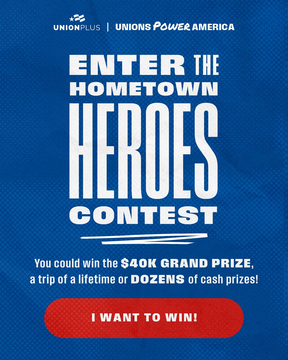Union Plus is giving $40K to a union member who shows up for their community! No Purch Nec. Ends 7/8/25. See Rules &amp; Enter at: unionplus.co/upa