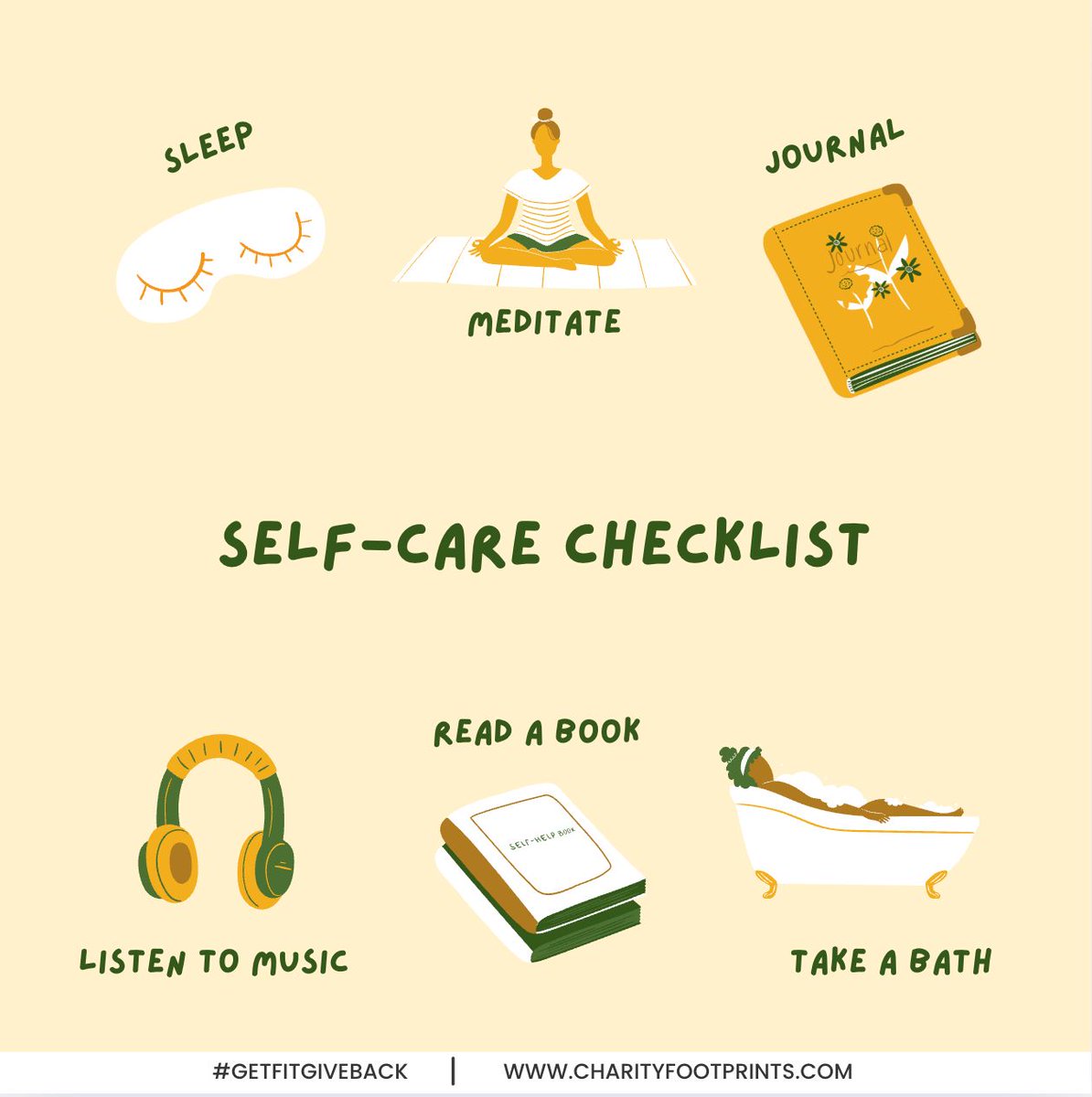 #SelfCareSunday tip:
📝 Self-Care Checklist
☑ Sleep
☑ Meditate
☑ Move your body
☑ Rest when needed
☑ Speak kindly to yourself
☑ Set boundaries
☑ Let go of what you can't control
☑ Celebrate small wins

You don’t have to do it all — just what nourishes you today. 💛