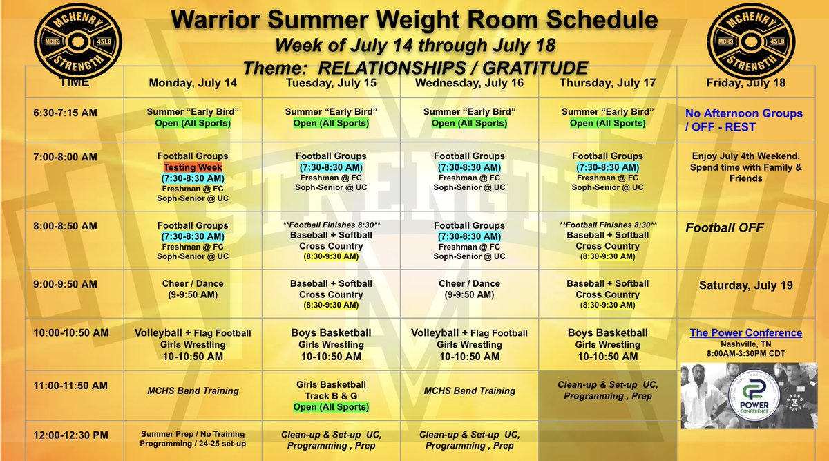 McHenryStrength's tweet image. Summer Training Resumes Next Week.
GO WARRIORS! #OneMoreRep
#WarriorPride156 #MakeYourMark