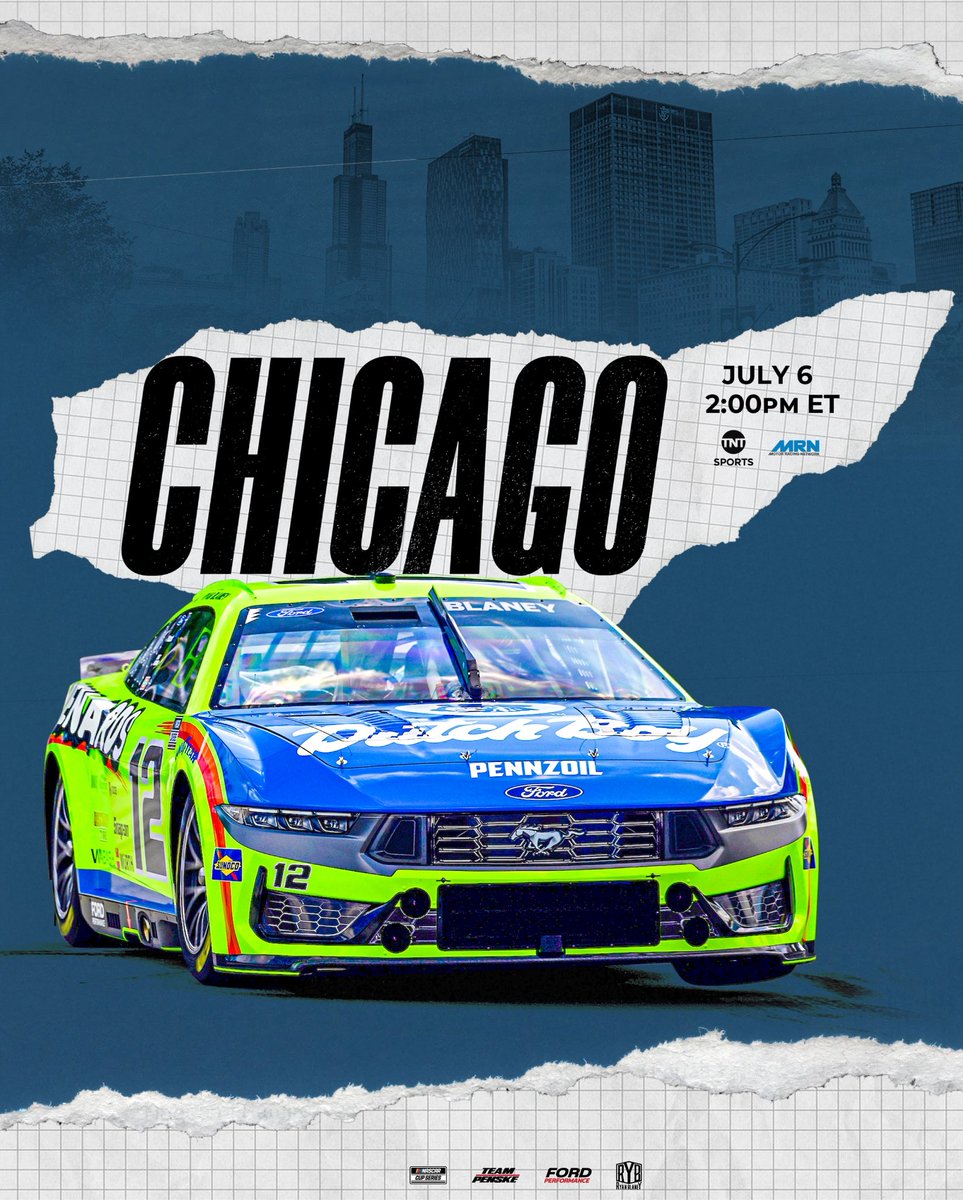 Blaney's tweet image. RACE DAY : 2 PM ET on TNT and streaming on MAX