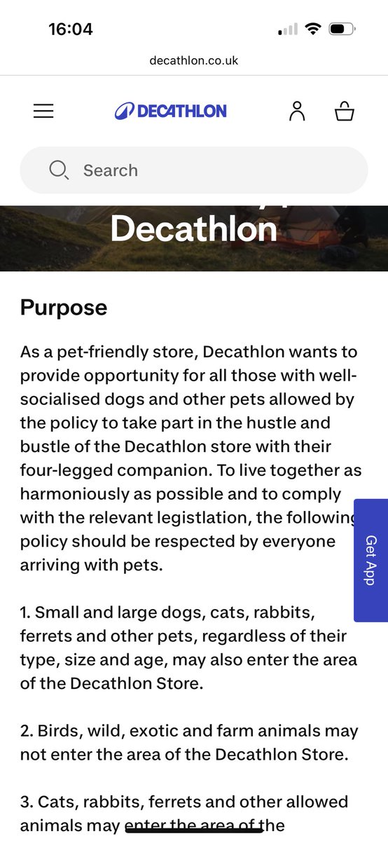 simonwest321's tweet photo. @DecathlonUK hey decathlon.. your website says you are dog friendly and allow them in. Your Stockport store has a ‘no dogs’ sticker on the door. Lots of people were outside with their dogs in the pouring rain thinking you won’t let them in… yet your website says they can!? https://t.co/Knat60RT4m