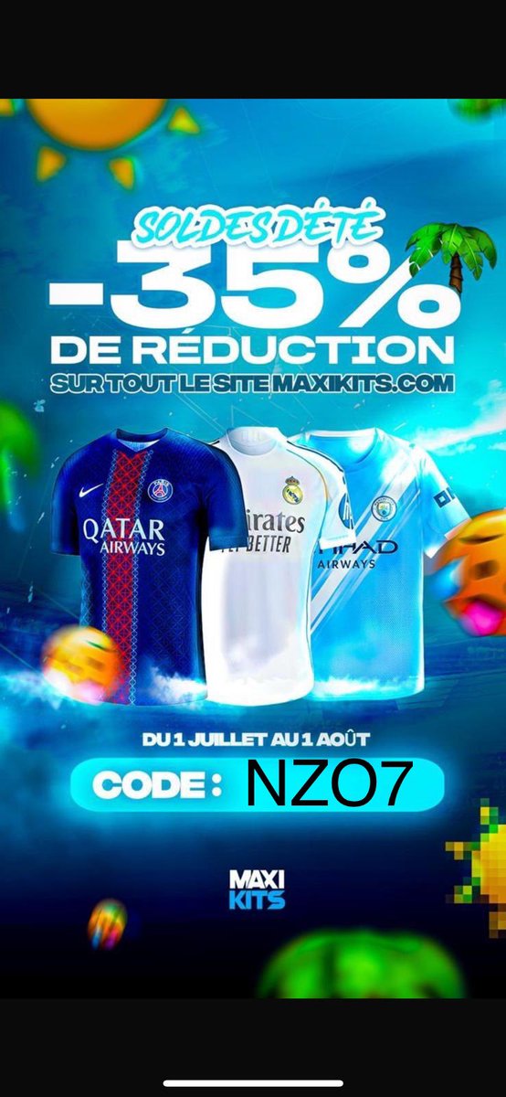 Les gars oubliez pas vous avez -35% du mois de juillet à août avec mon lien et mon code : nzo7 sur maxikits : maxikits.com/?ref=Wrv0t5zbc…