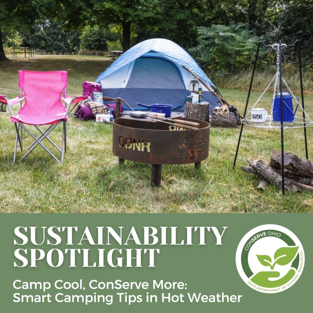 OHStateParks's tweet image. Summer heat = higher energy + water use 🌞
Help our state parks stay green 💡🚿🌿
Quick tips to camp cool:
✔️ Unplug
✔️ Short showers
✔️ Conserve daily
@ohiodnr @OHHeartofitall