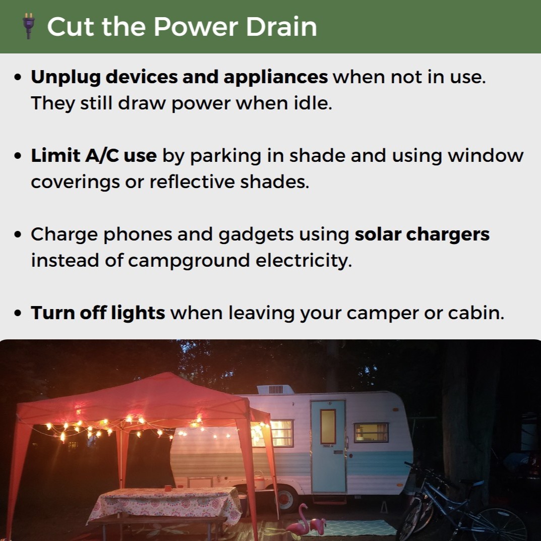 OHStateParks's tweet image. Summer heat = higher energy + water use 🌞
Help our state parks stay green 💡🚿🌿
Quick tips to camp cool:
✔️ Unplug
✔️ Short showers
✔️ Conserve daily
@ohiodnr @OHHeartofitall