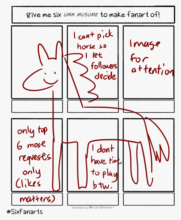Decide to open r3qu3st specifically for Uma Musume, except I only draw top 6 most demanded horses. 
