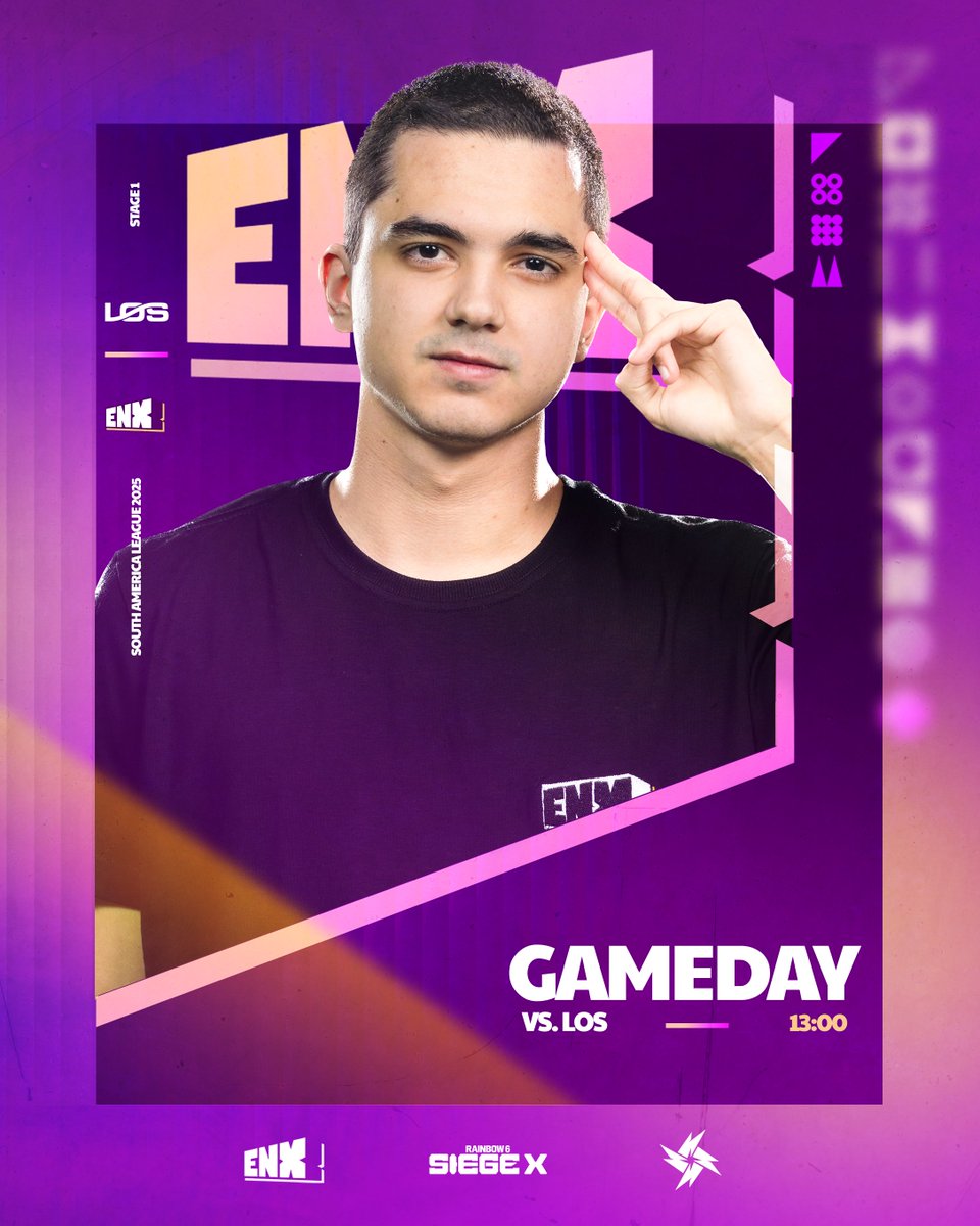 Já sabem, né? DIA DE GUERRA!! 🟣🟡

🆚 <a href="/losgrandesgg/">LØS</a> 
🕐 13h
🏆 SAL 2025
📺 twitch.tv/rainbow6br

#goENX