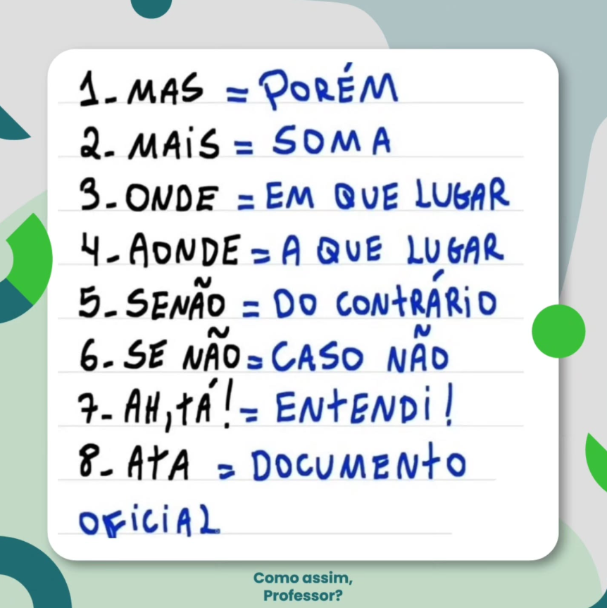 alexaiworks's tweet photo. 🔰 SALVE O TUÍTE PARA ESTUDO

🗣️ DICAS DE PORTUGUÊS
🎓 #ComoAssimProfessor

🔄 RT pra ajudar a divulgar informação 🫶 https://t.co/HgtErIYgkh