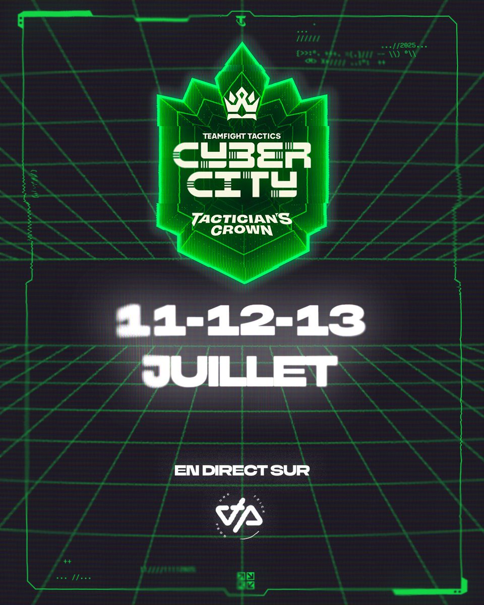 La Tactician's Crown est de retour 😎

40 compétiteurs ⭐️
Un seul deviendra champion 👑

Rendez-vous les 11, 12 et 13 juillet prochains sur OTP !