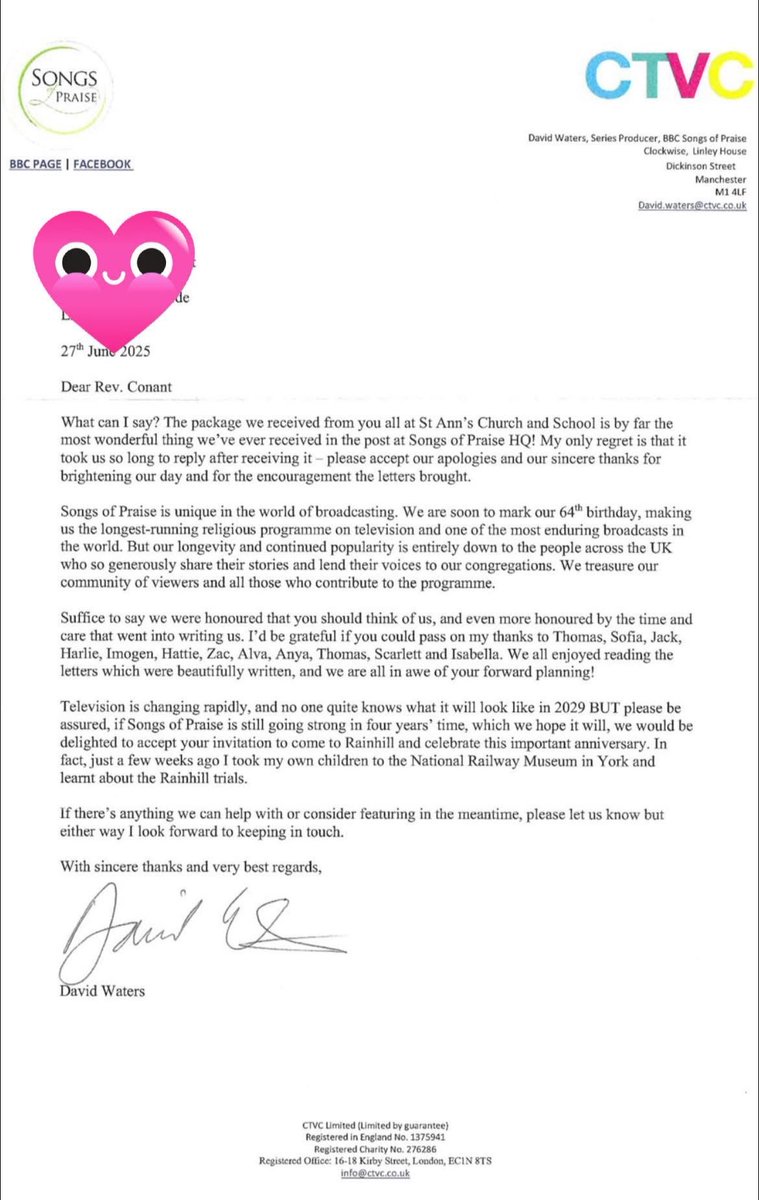 Rainhill St Ann's (@stannsrainhill) on Twitter photo This week, our RRP received an exciting reply from Songs of Praise! 🎶💌 Earlier this year, they wrote letters inviting them to support and attend the 2029 Rainhill Trials celebrations 🚂
Their voices were heard! 🙌#StudentVoice #RainhillTrials2029 #SongsOfPraise ✉️👏<a href="/the3saints/">The Three Saints Academy Trust</a> This week, our RRP received an exciting reply from Songs of Praise! 🎶💌 Earlier this year, they wrote letters inviting them to support and attend the 2029 Rainhill Trials celebrations 🚂
Their voices were heard! 🙌#StudentVoice #RainhillTrials2029 #SongsOfPraise ✉️👏<a href="/the3saints/">The Three Saints Academy Trust</a>