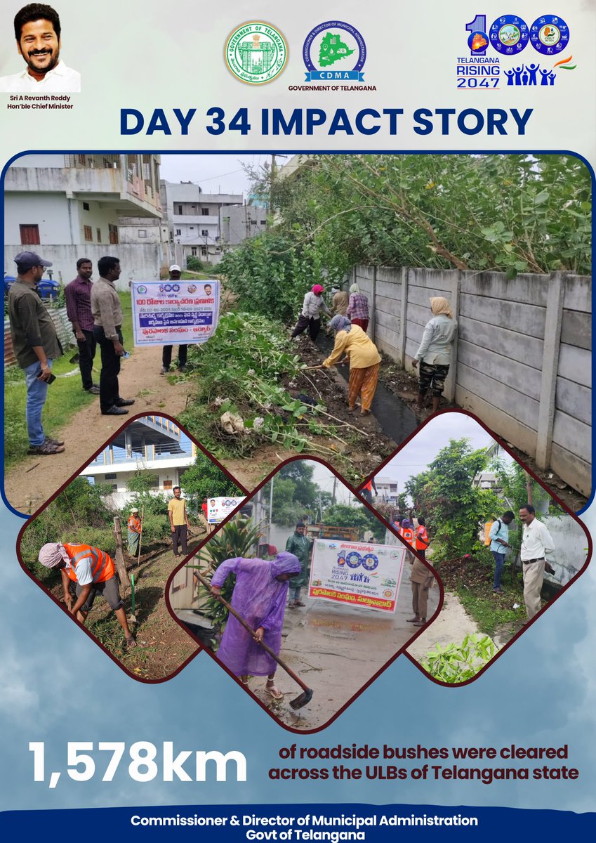 C&DMA (@cdmatelangana) on Twitter photo #Day34 around 1,578 km of stormwater drains and nallahs cleaned, strengthening flood resilience and water management in Urban local bodies of Telangana #OkaMarpu_AbhivrudhikiMalupu #TG100DaysActionPlan #TelanganaRising2047
<a href="/TelanganaCMO/">Telangana CMO</a>
<a href="/MoHUA_India/">Ministry of Housing and Urban Affairs</a>
<a href="/tksreedevi/">TK Sreedevi</a>
<a href="/RoopaMishra77/">Roopa Mishra</a> #Day34 around 1,578 km of stormwater drains and nallahs cleaned, strengthening flood resilience and water management in Urban local bodies of Telangana #OkaMarpu_AbhivrudhikiMalupu #TG100DaysActionPlan #TelanganaRising2047
<a href="/TelanganaCMO/">Telangana CMO</a>
<a href="/MoHUA_India/">Ministry of Housing and Urban Affairs</a>
<a href="/tksreedevi/">TK Sreedevi</a>
<a href="/RoopaMishra77/">Roopa Mishra</a>