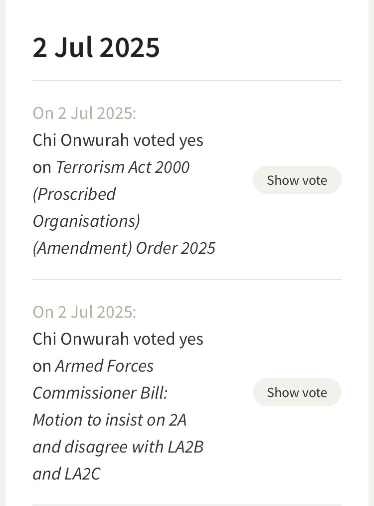 KatySillem's tweet photo. A friend has recently received some feedback from your office which seems to completely contradict your vote - what happened @ChiOnwurah ? https://t.co/DkuSpct27L