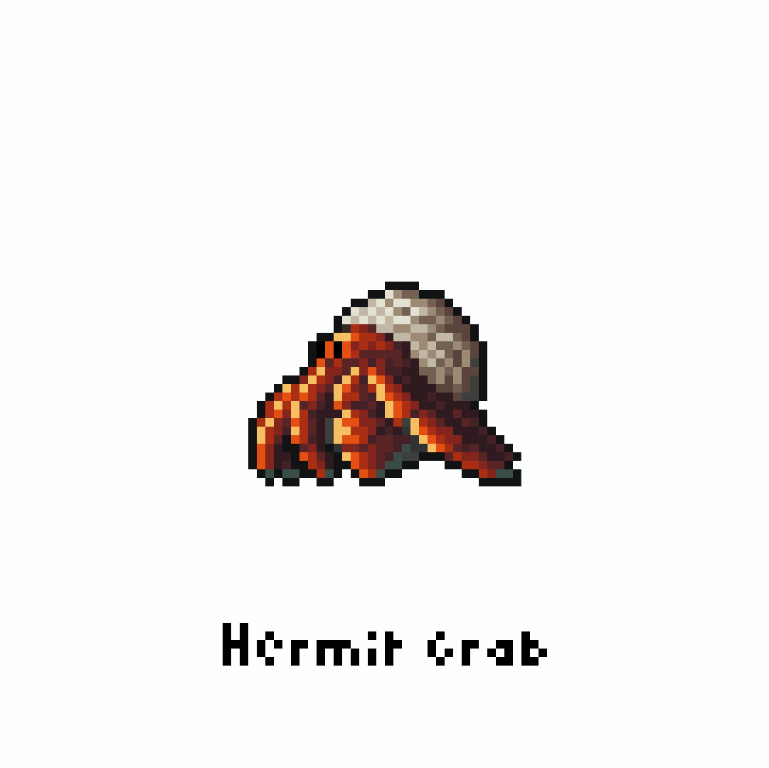 yofca13's tweet image. ヤドカリ / Hermit crab

#pixelart #illustration #ドット絵