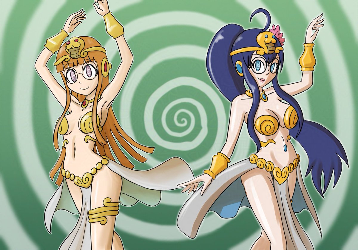 A while ago I did a pic of Futaba Sakura hypnotized into a slave dancer (Character is meant to be an adult tho)
<a href="/KazeOceanTide/">Kaze</a> commented that their OC Fuuko would try to save her or join her, and I did a second piece with Fuuko in the same situation, with a mixed piece with the 2