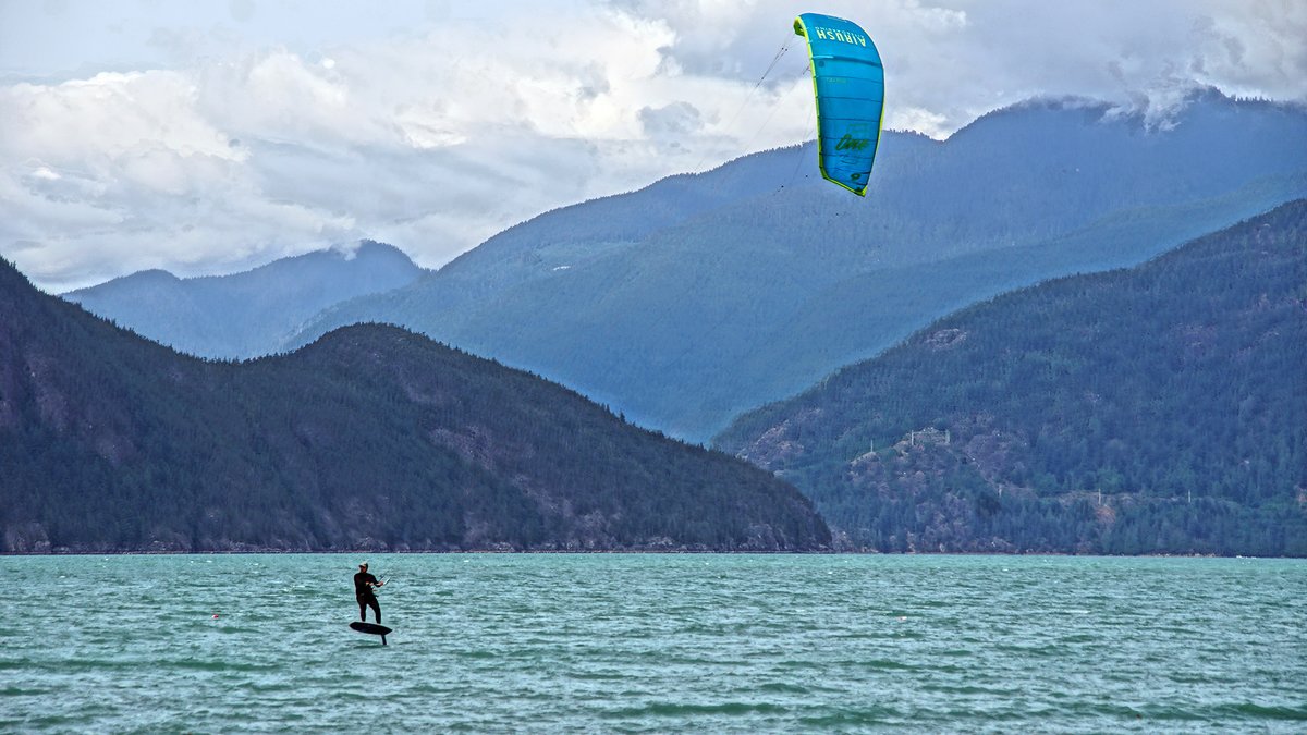 A kite-surfer at Porteau Cove in beautiful British Columbia. This is in the vicinity of Shannon Falls &amp; Squamish. Perhaps it's time to say <a href="/HelloBC/">Destination BC</a> with your camera in-hand. <a href="/narrativelens/">Cameron Wood</a>