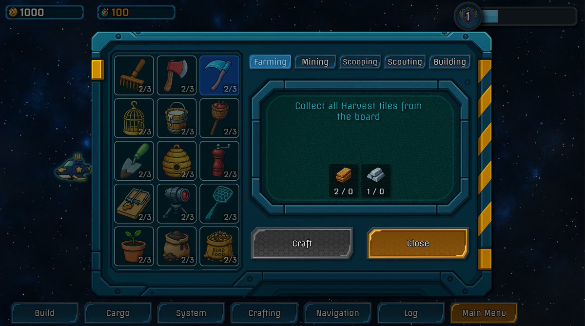UndefinedT's tweet image. Work continues! - Things have started to slow down now as I have to deal with the slow drawn out process of design and balance of tools and fleet ships
The plan is to have about 80 possible ships in the fleet and about 30-40 tools for each board type.