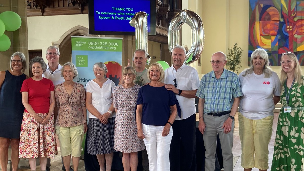 Great to celebrate the tenth anniversary of the Epsom &amp; Ewell <a href="/CAPuk/">Christians Against Poverty (CAP) UK</a> debt centre, which has already freed local people from £1m of unsustainable debt. Hear Centre Manager, Lucy Bahiti, on the <a href="/BBCSurrey/">BBC Surrey</a> breakfast show at 7.30am or 10.40am tomorrow. <a href="/CofEGuildford/">Diocese of Guildford</a>