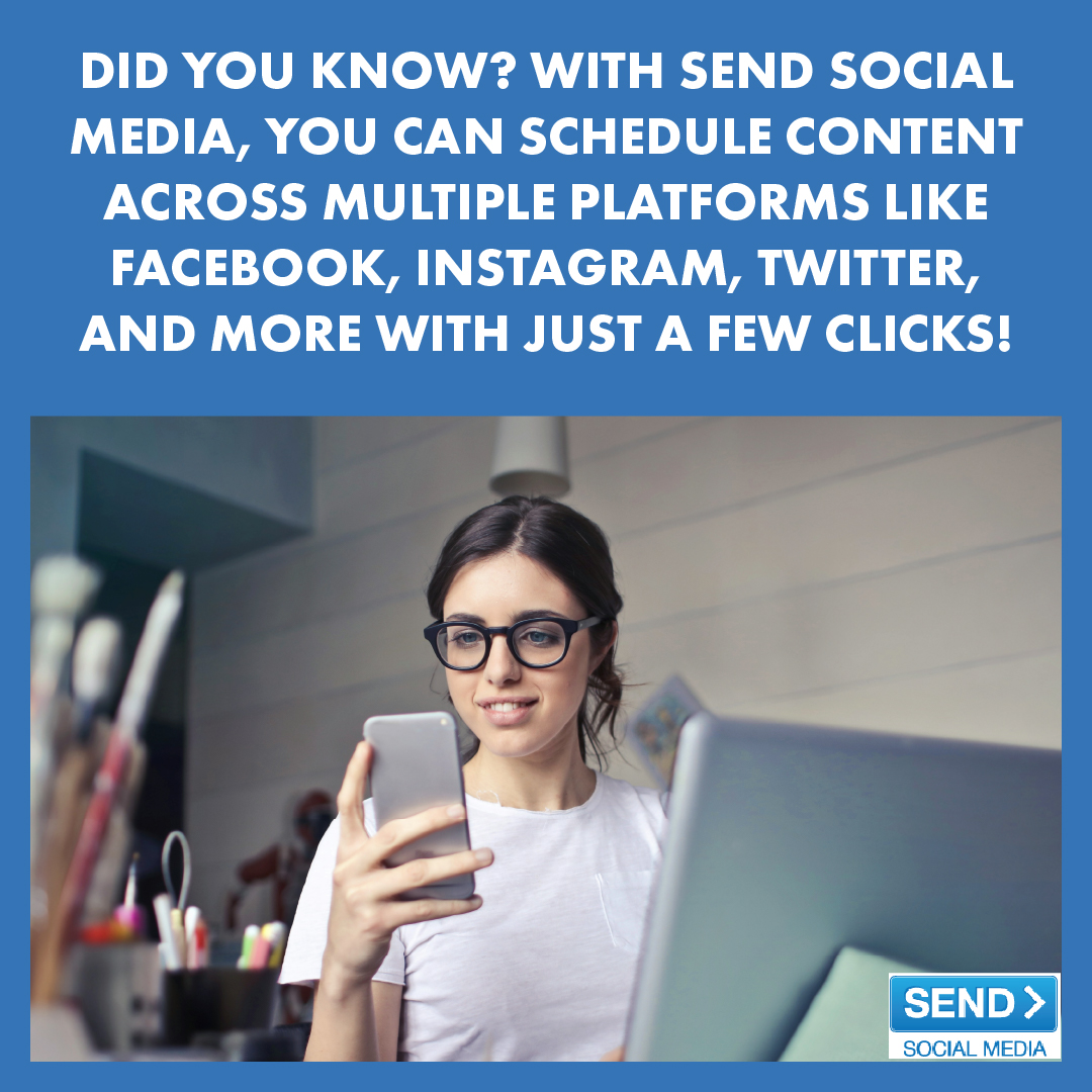 SendSocialMedia's tweet image. Did you know? With Send Social Media, you can schedule content across multiple platforms like Facebook, Instagram, Twitter, and more with just a few clicks! ๐
๐ฒ #SchedulingMadeEasy #SocialMedia bit.ly/49u5FoV