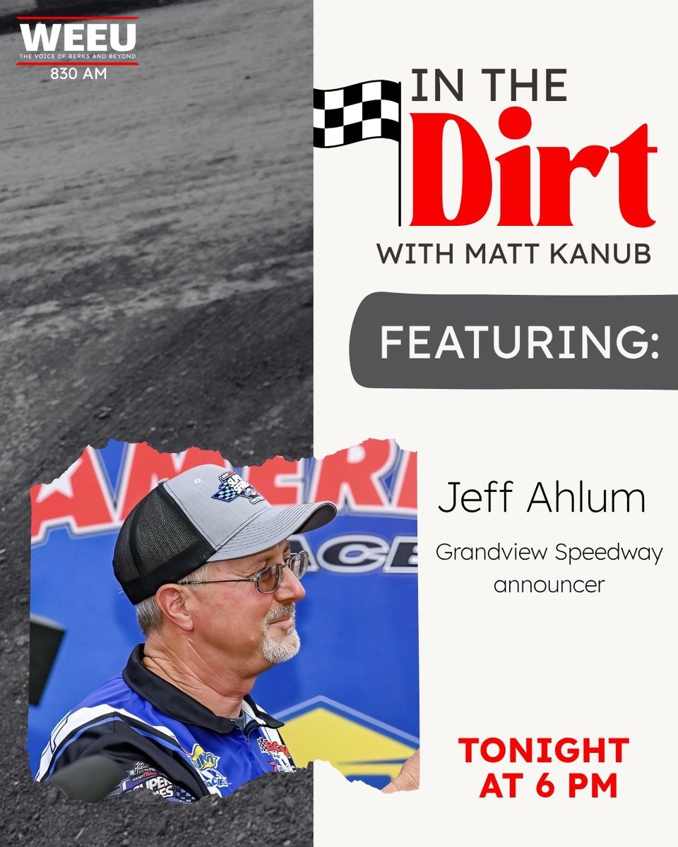Matthew Knaub (@matt_knaub) on Twitter photo MONDAY ON “IN THE DIRT”: We will preview the upcoming Firecracker 40 sportsman race at Grandview Speedway with Gilbertsville’s Jesse Landis, the defending winner, and Grandview announcer Jeff Ahlum.
Tune in to <a href="/830WEEU/">830 WEEU, The Voice of Berks and Beyond</a> or listen online at 830weeu.com on Monday at 6 pm MONDAY ON “IN THE DIRT”: We will preview the upcoming Firecracker 40 sportsman race at Grandview Speedway with Gilbertsville’s Jesse Landis, the defending winner, and Grandview announcer Jeff Ahlum.
Tune in to <a href="/830WEEU/">830 WEEU, The Voice of Berks and Beyond</a> or listen online at 830weeu.com on Monday at 6 pm