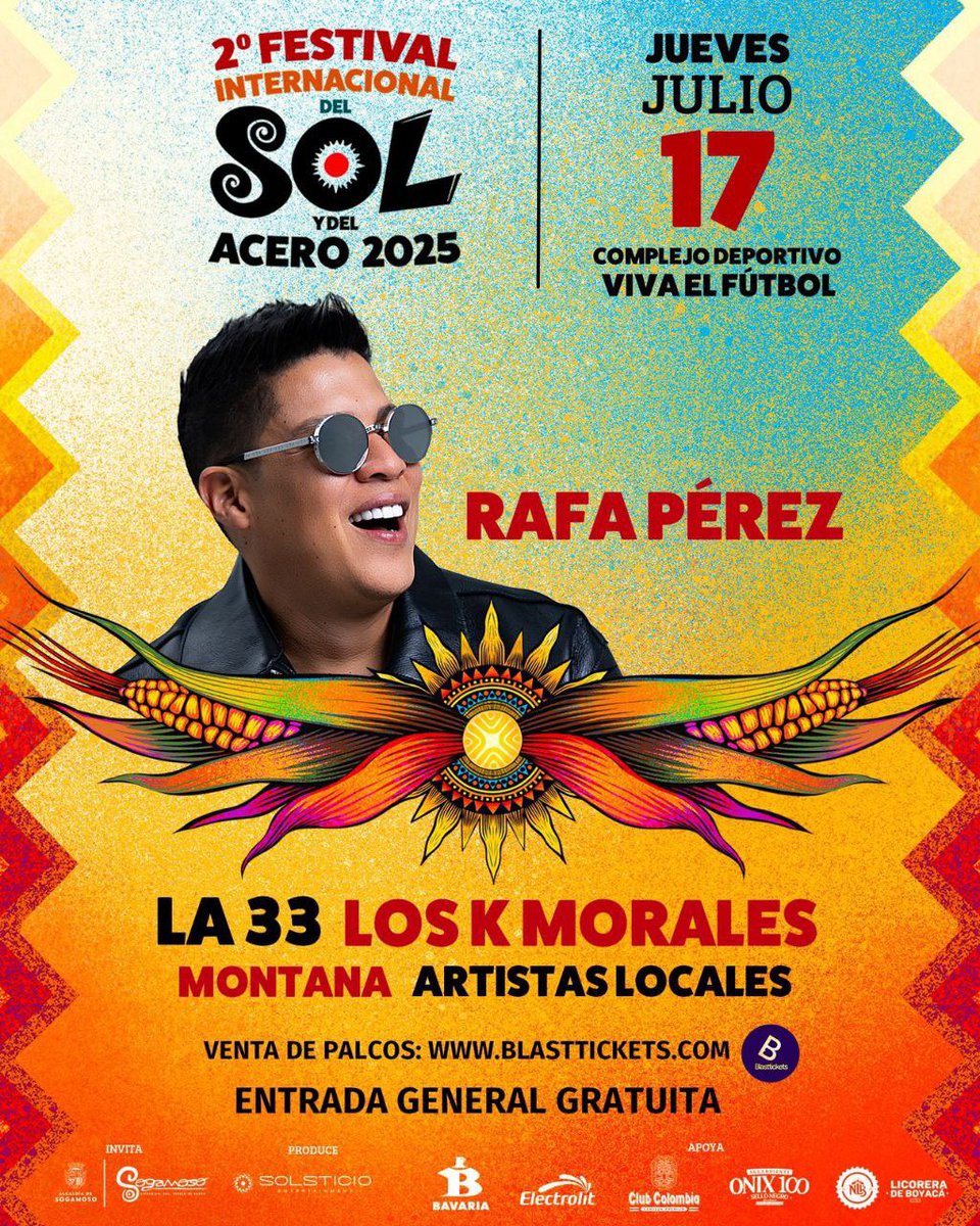 #Atención que esta es la programación de los conciertos del Festival Internacional del Sol y del Acero en #Sogamoso. Más información en boyaca7dias.com