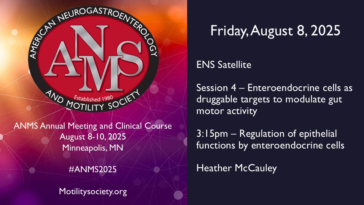 ANMSociety's tweet image. Want to learn more about pediatric chronic pain, the regulation of epithelial cells, and visceral pain? Register for #ANMS2025 today! motilitysociety.org/2025-anms-meet…
