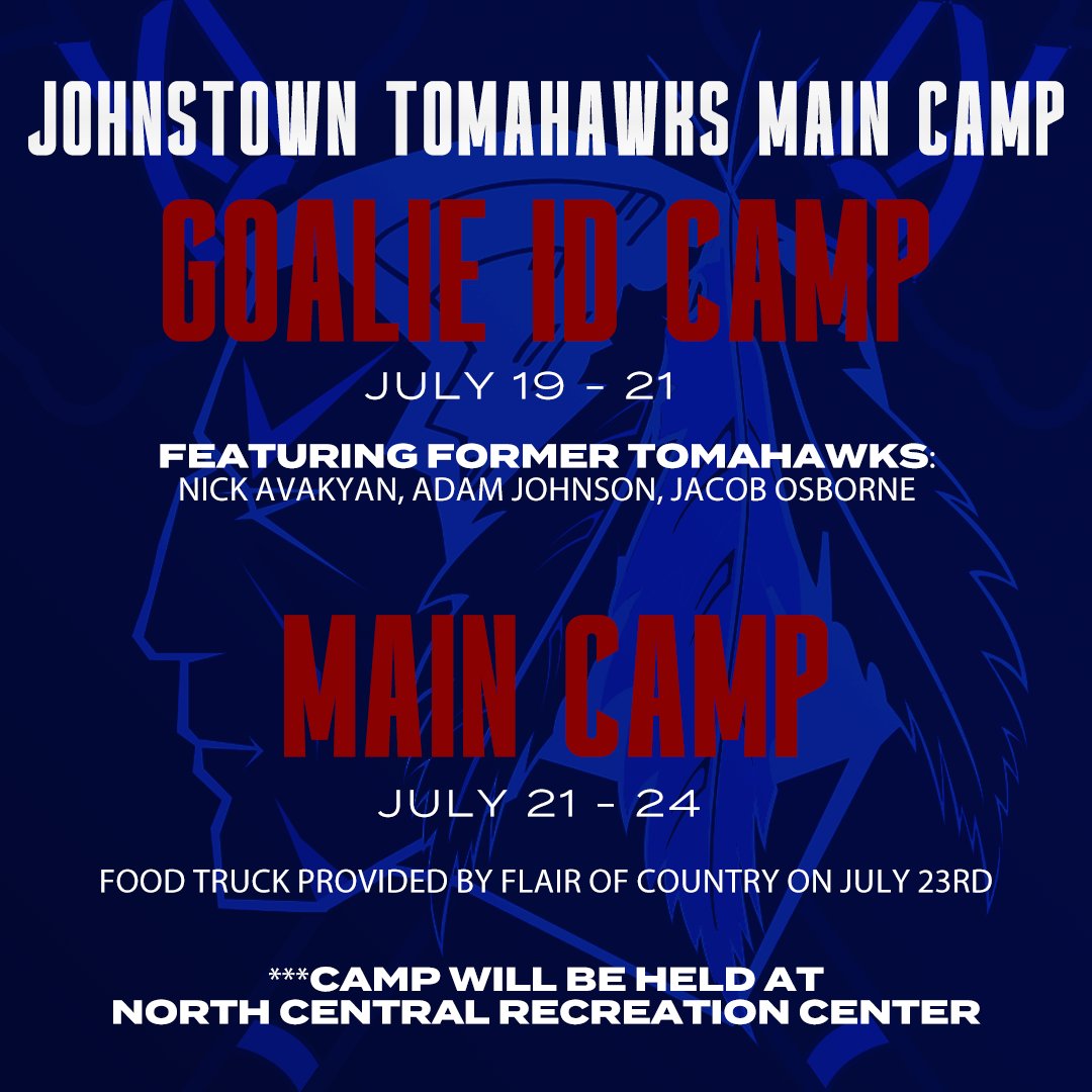 The Hawks are going CAMPING 🤩

 ⛺️ Goalie ID Camp: July 19–21

🌲 Main Camp: July 21–24

🏕️Location: North Central Rec Center (NCRC)

🎟️ All games are free and open to the public — full schedule coming 🔜

#LetsGoHawks | #AllOfUs