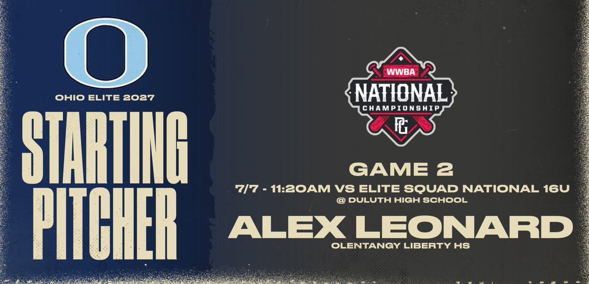 <a href="/AlexLeonard2027/">Alex Leonard</a> on the mound tomorrow for game 2 of pool play! <a href="/OEBbaseball/">Ohio Elite Baseball</a>