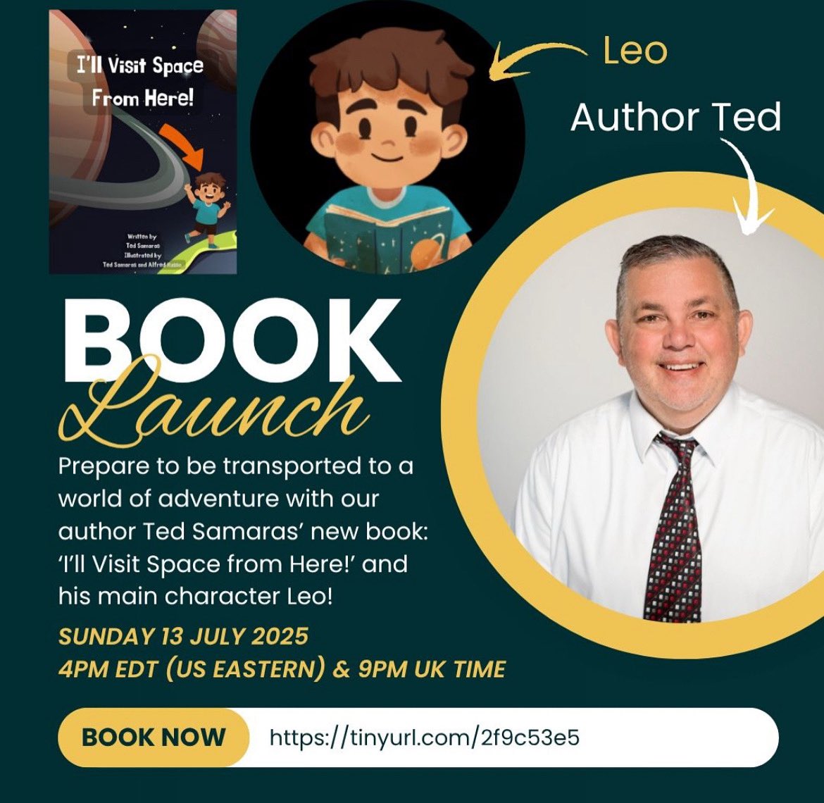 Ted Samaras 🚀 ☄️ (@ourtechcoach) on Twitter photo We are one week away from the book launch of “I’ll Visit Space from Here!” 🚀 Please sign up at the link below and join me for this free event! <a href="/poppygibsonuk/">Dr Poppy Gibson</a>
Secure your tickets now!
tinyurl.com/2f9c53e5
Sunday, July 13, 2025
4:00pm EDT 🇺🇸
9:00pm UK 🇬🇧
#books #read #space We are one week away from the book launch of “I’ll Visit Space from Here!” 🚀 Please sign up at the link below and join me for this free event! <a href="/poppygibsonuk/">Dr Poppy Gibson</a>
Secure your tickets now!
tinyurl.com/2f9c53e5
Sunday, July 13, 2025
4:00pm EDT 🇺🇸
9:00pm UK 🇬🇧
#books #read #space