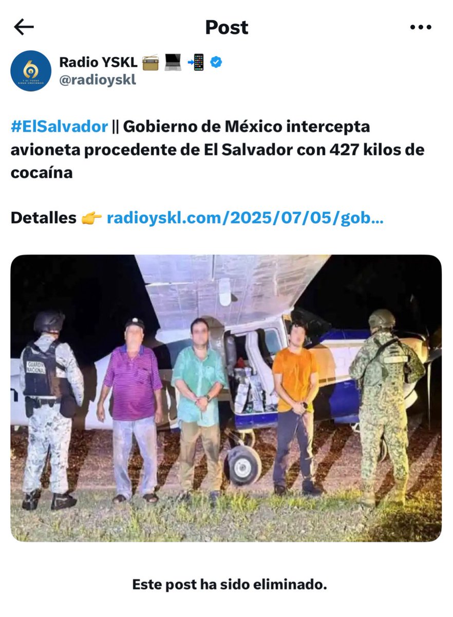 PaoMarrohs's tweet photo. ¿Por qué lo borraron? ¿Publican la noticia sin verificar y luego investigan? Se dieron cuenta que la avioneta no había despegado de El Salvador y en lugar de rectificar el error, optan por borrar el tuit. Y se hacen llamar periodistas. https://t.co/M4rd7kmUqf