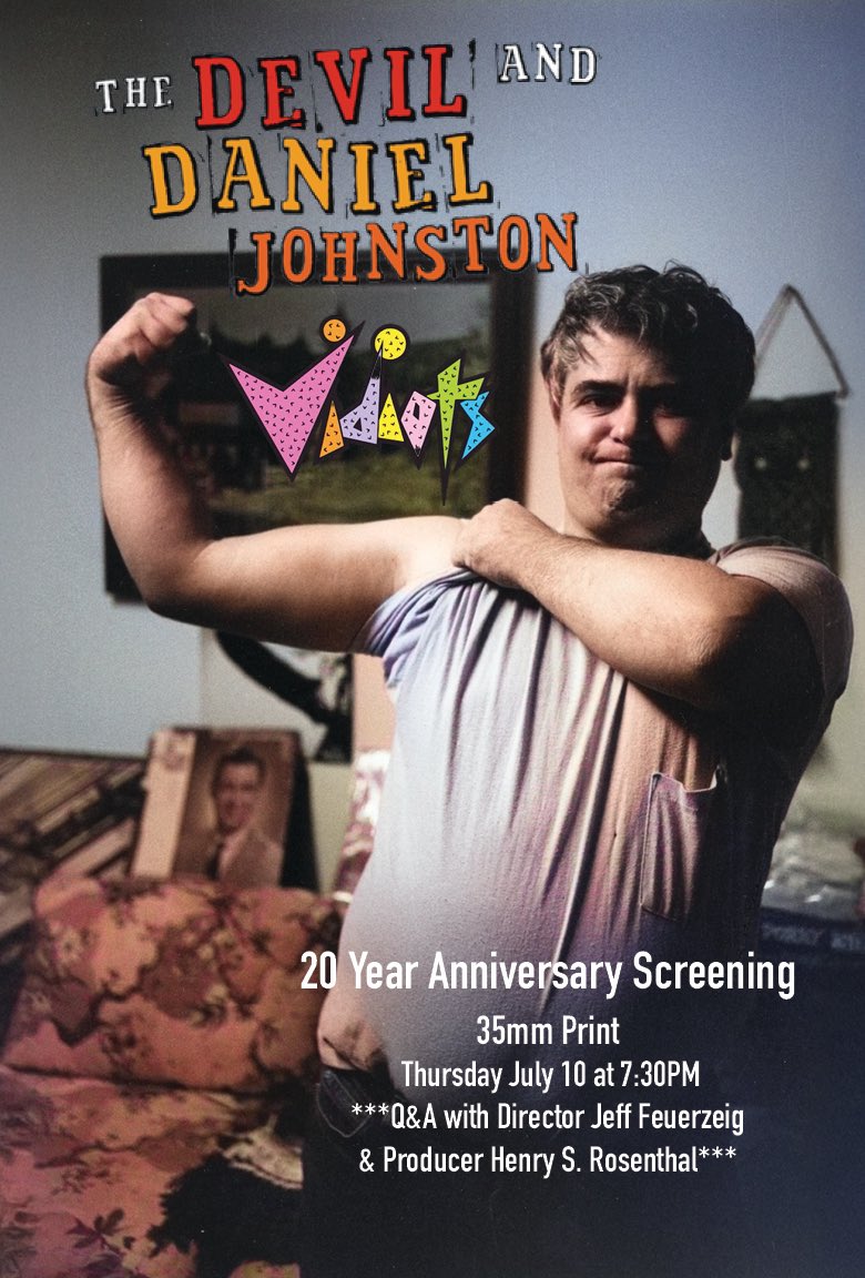 FeuerzeigJeff's tweet image. KEEP PUNCHING 🥊 JOE! 20 year anniversary of my Sundance award-winning THE DEVIL and DANIEL JOHNSTON.
VIDIOTS Eagle 🦅 Rock Q&A w/ tales from the bloody🩸trenches of Indie-Doc underground.
Crush the digital corporate ogre👹…
Thursday, July 10 7:30pm