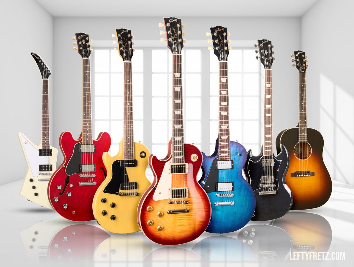 Recently finished updating the lefty Gibson guide! See the FULL current range of left handed Gibson guitars &amp; basses now at LeftyFretz.com! Who is rocking a Gibson at the moment? 🤘