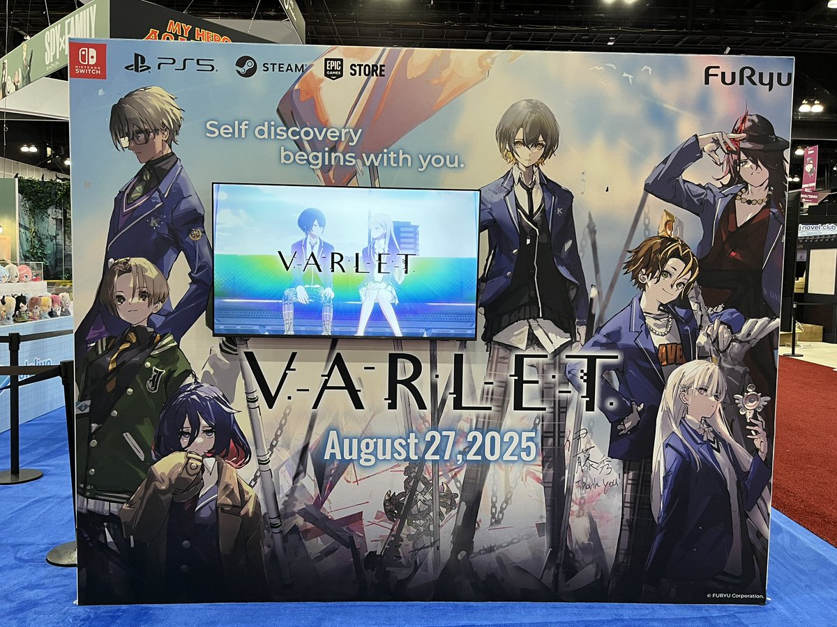 FURYU_collectib's tweet image. 📢 Final Day at Anime Expo 2025!
Swing by the FURYU booth for free crane game plays, figure displays, and exclusive previews of upcoming anime!
We’re also screening the PV for our original video game title &quot;Varlet&quot;—featuring a special autograph wall by producer Hideaki Ito!…