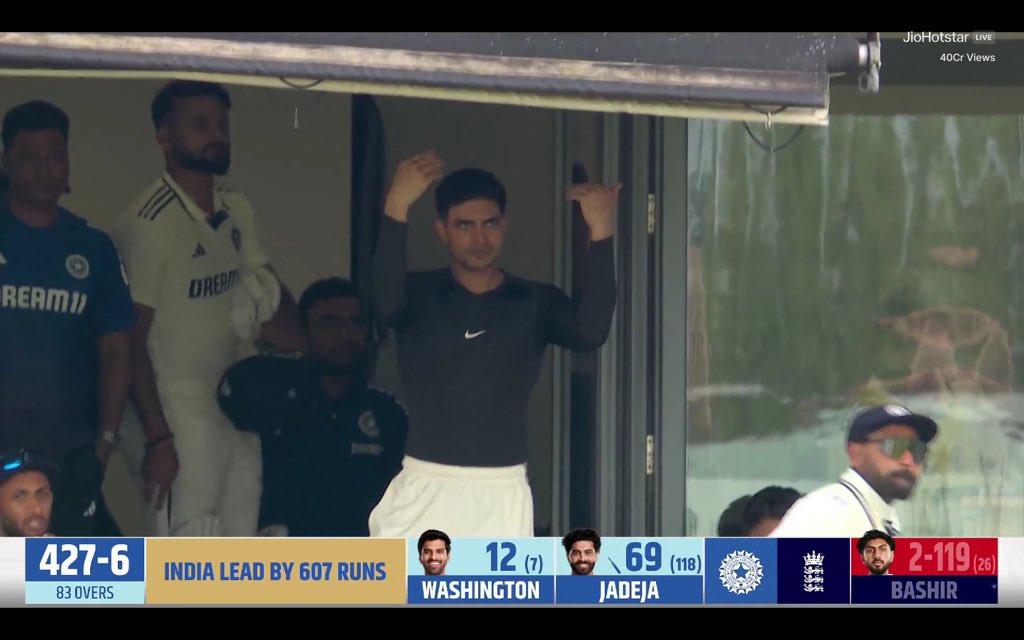 Adidas company paid BCCI ₹250 crores for the sponsorship deal.

The Indian skipper Shubhman Gill walks out to the balcony for declaring the innings in wearing a Nike brand T-shirt.

#ENGvIND #ENGvsIND #adidas #ShubhmanGill #INDvsENG2025