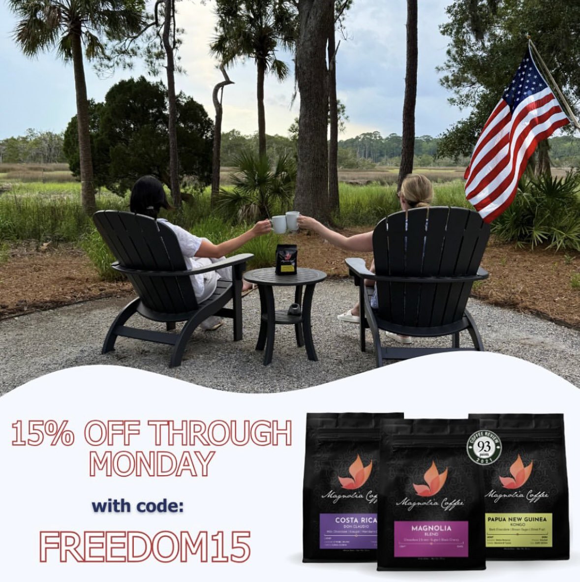 It’s not too late to fuel up &amp; chill out with our 4th of July sale through Monday! Code: Freedom15