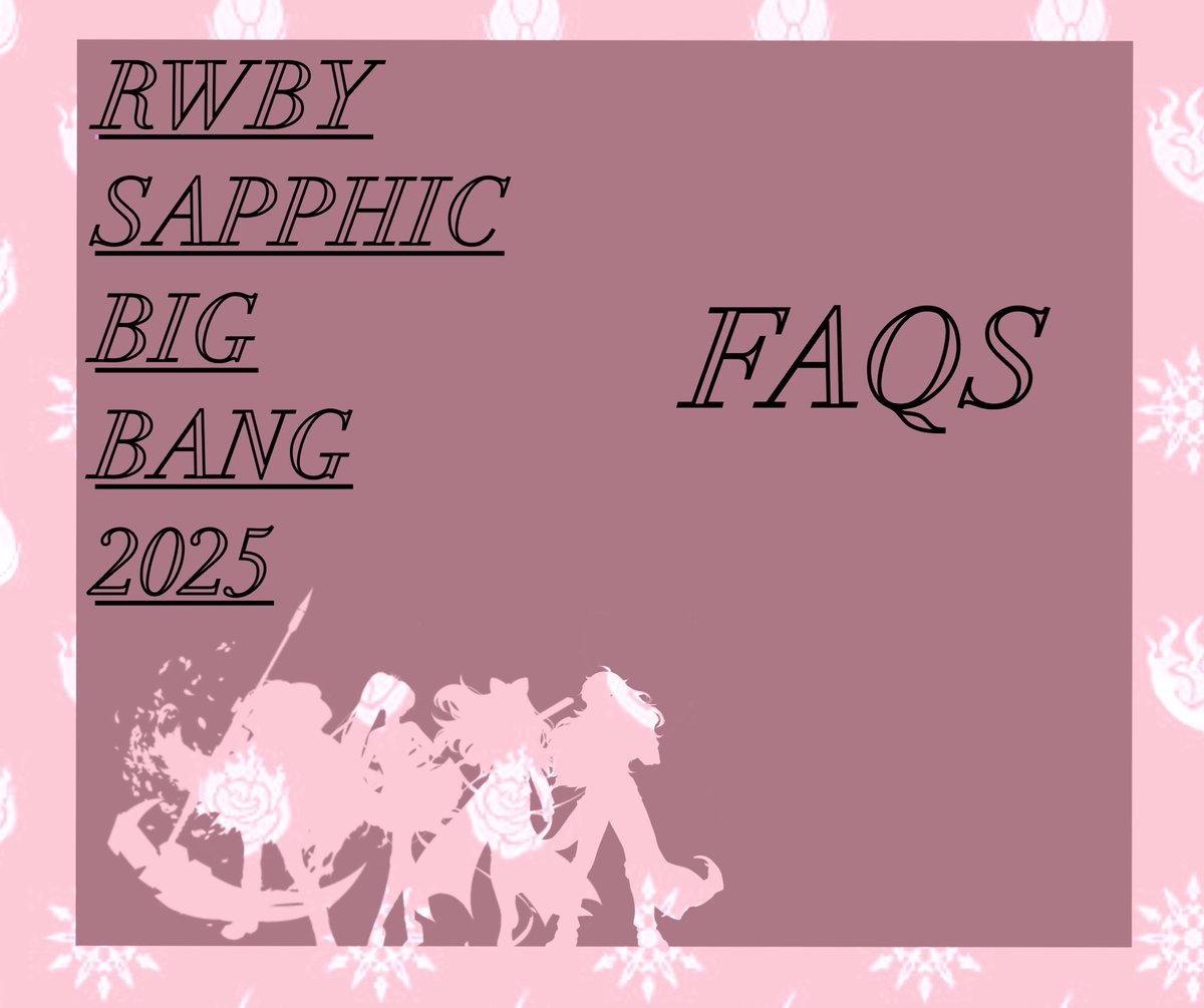 sapphicbang's tweet image. the rwby sapphic big bang sign ups open in six days!!
check out the dedicated FAQ here: docs.google.com/document/d/19m…
we please ask anyone wishing to sign up to read through this fully so they are prepared ❤️