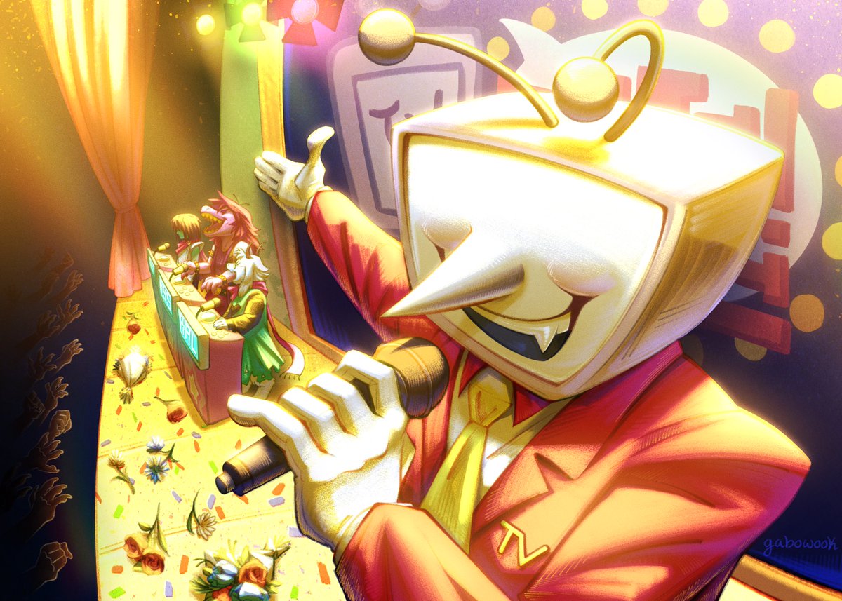 “Would everyone please give a warm welcome to today's star contestants!!!”

#deltarune #deltarunefanart #tenna #mranttenna #tennadeltarune #krisdreemurr #susiedeltarune #ralseideltarune #fanart #digitalart