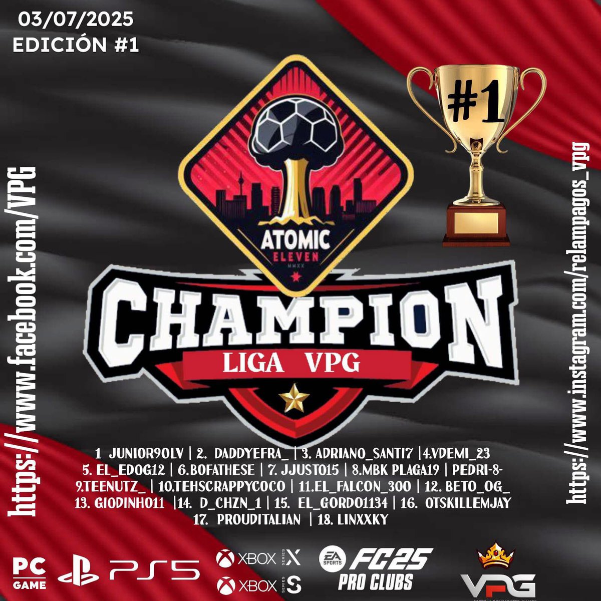 xi_atomic's tweet photo. The liga vpg mexico is ours! Congrats to all the team 🥇🏆 https://t.co/yj3VWPppER