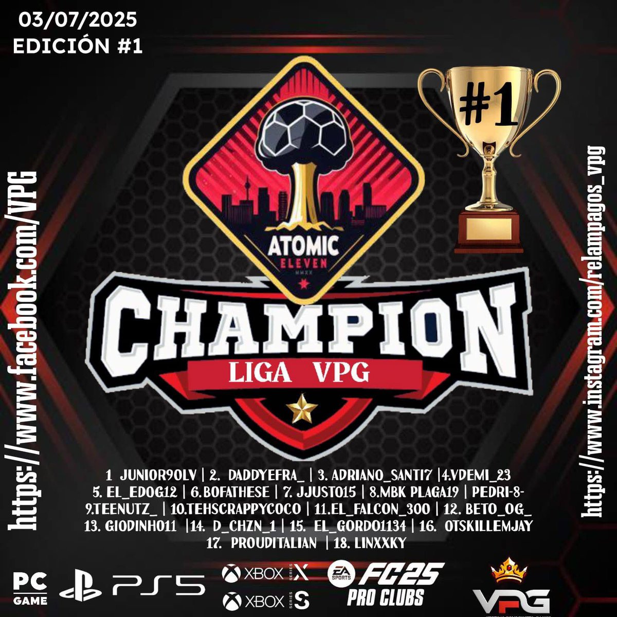 xi_atomic's tweet photo. The liga vpg mexico is ours! Congrats to all the team 🥇🏆 https://t.co/yj3VWPppER