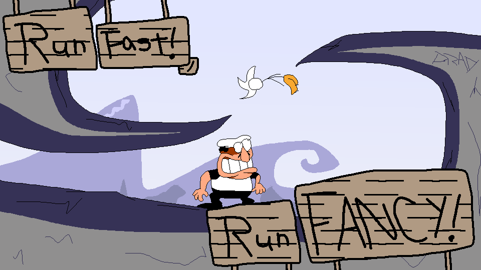itsnotdogyup's tweet photo. Thing for the afom level jam, pretty proud of this considering how i made it with a shitty broken mouse #fancypants #pizzatower #afom https://t.co/EOKBVYdweQ