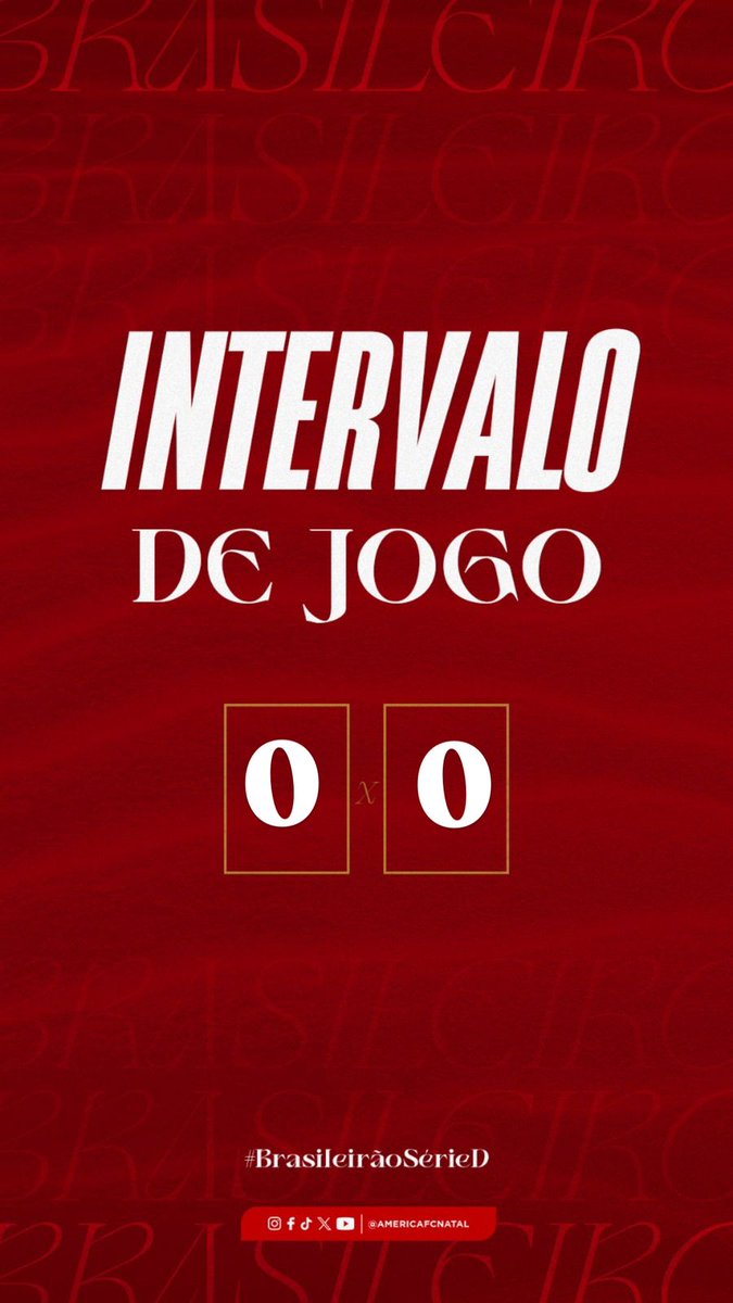 47'/1T | América 0x0 Santa Cruz/PE

FIM DE PRIMEIRO TEMPO! ⌚️

#AméricaFutebolClube #OrgulhoDoRN #PraCimaMecão #CampeonatoBrasileiro2025